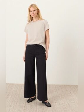 Pact organic cotton Women's Stretch Twill Wide Leg Pant size large